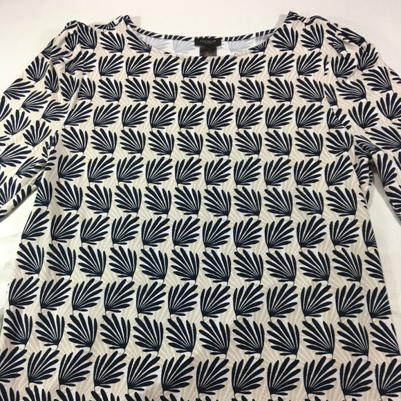 Ann Taylor Factory Long Sleeve Leaf Design Shirt L - Picture 1 of 7